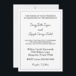 Convite para Casamento Preto e Branco Elegante<br><div class="desc">Este elegante convite de casamento preto e branco expele sofisticação do eterno. Com um esquema de cores negras elegante, ele combina o estilo clássico com o design moderno. O layout minimalista destaca a tipografia elegante e sotaques delicados, perfeitos para casais que buscam um convite refinado e subestimado para seu dia...</div>