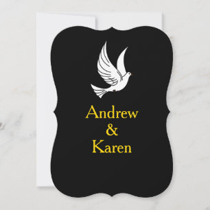 Convite para Casamento Preto e Dourado