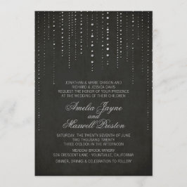 Convite para Casamento Preto e Prateado
