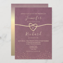 Convite para Casamento Puro de Mauve Elegante