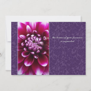 Convite para Casamento Purple Fuschia Dahlia
