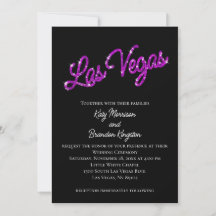 Convite para Casamento Purple Las Vegas Sparkles