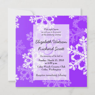 Convite para casamento Purple Snowflakes
