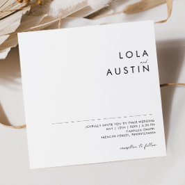 Convite para Casamento Quadrado Minimalista Modern