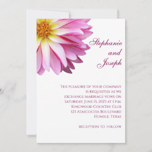 Convite para Casamento Quente Pink Dahlia Square