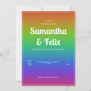Convite para Casamento Rainbow Hue Ombre