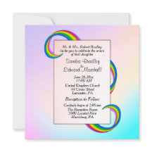 Convite para Casamento Rainbow Ribbon