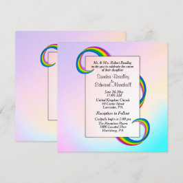 Convite para Casamento Rainbow Ribbon