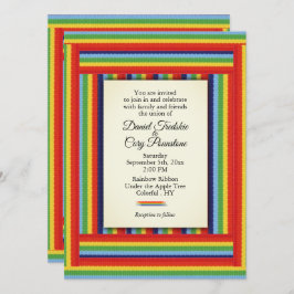 Convite para Casamento Rainbow Ribbon