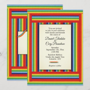 Convite para Casamento Rainbow Ribbon