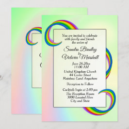 Convite para Casamento Rainbow Ribbon