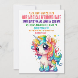 Convite para Casamento Rapariga Magical Unicorn