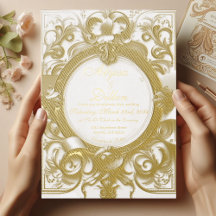 Convite para Casamento Real Gilded