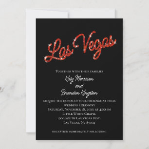 Convite para Casamento Red Las Vegas Sparkles