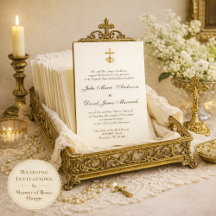 Convite para Casamento Religioso Clássico Elegante