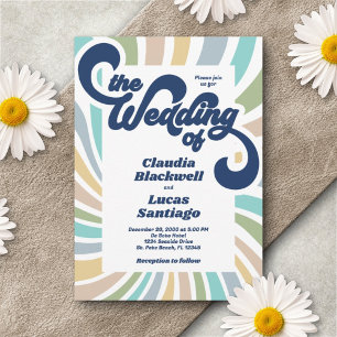 Convite para Casamento Retro Groovy 70s