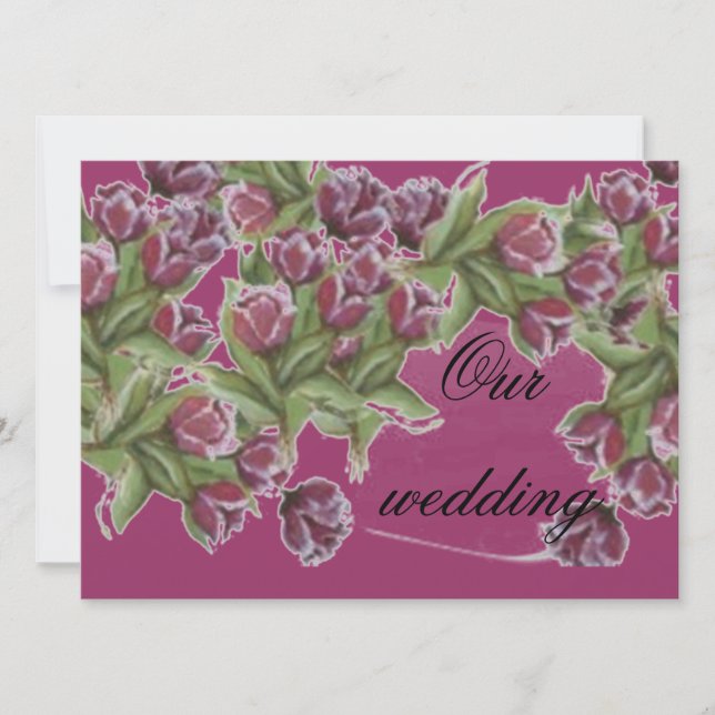 convite para casamento rosa (Frente)