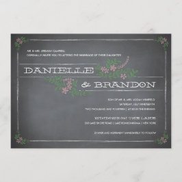 Convite para Casamento Rosa A Chalkboard Stencil