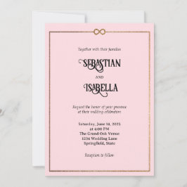 Convite para Casamento Rosa Com Amor Personalizado
