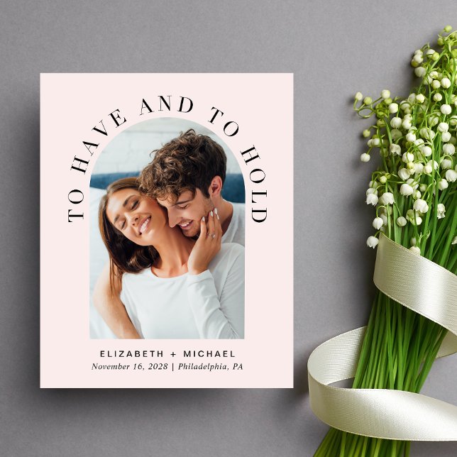 Convite para Casamento Rosa de Arca Moderna de Orç (Criador carregado)