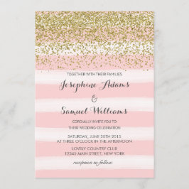 Convite para Casamento Rosa e Dourado