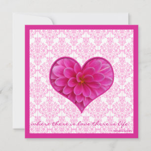 Convite para Casamento Rosa Quente e Branco