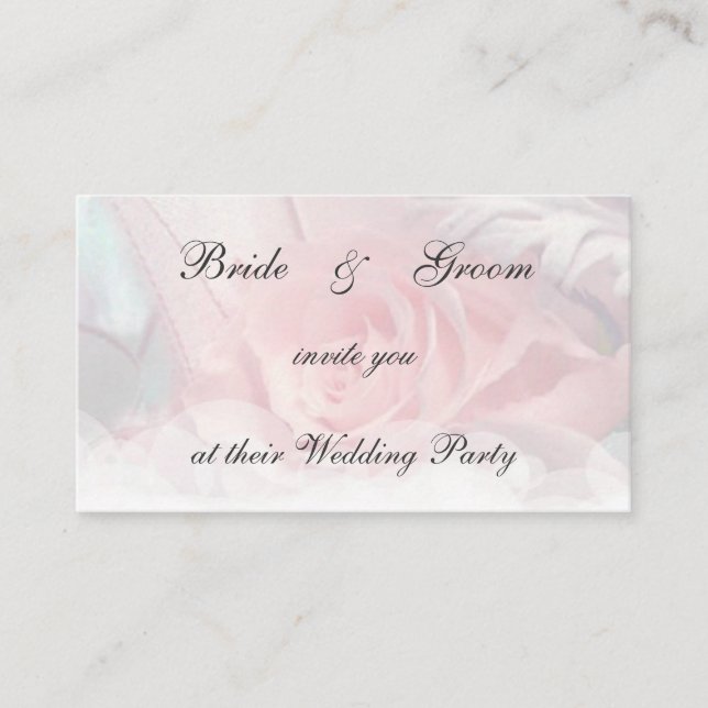 Convite para Casamento Rosa Rosa Mole Suave (Frente)