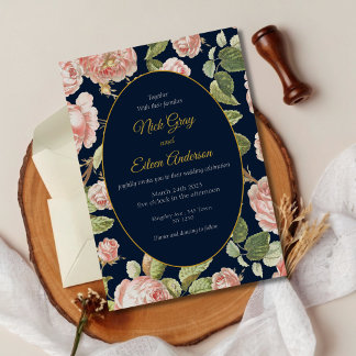 Convite para Casamento Rosa Rosa Rosa, Cor-de-Água