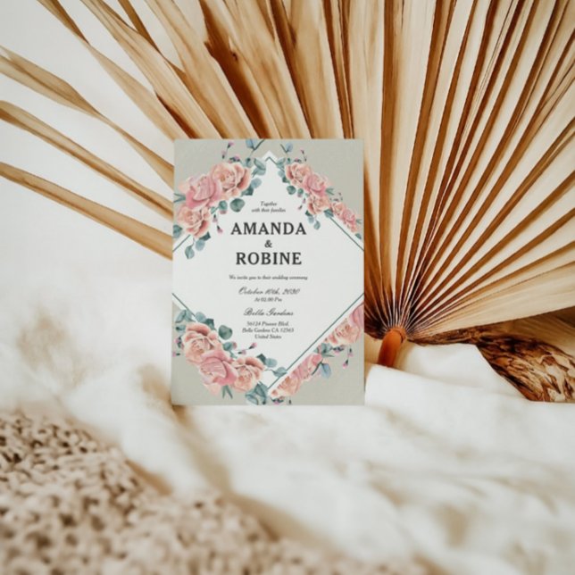 Convite para Casamento Rosa Rosa Rosa Rosa Esbranq (Criador carregado)