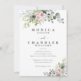Convite para Casamento Rosa Rosa Verde