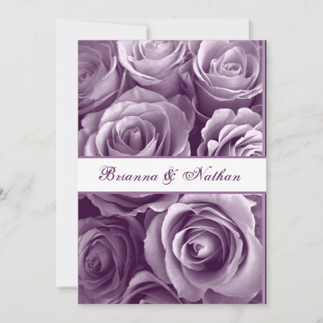 Convite para Casamento Rose Bouquet da lavanda PUR (Frente)