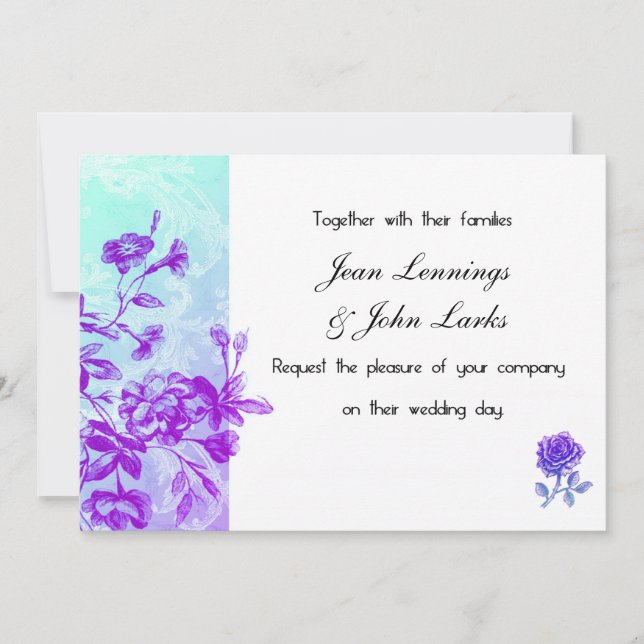 Convite para casamento (roxo) (Frente)