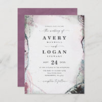 Convite para Casamento Roxo abstrato Eetal Lilac