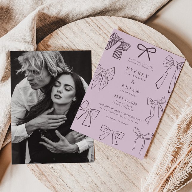 Convite para Casamento Roxo de Arcos Coquette (Criador carregado)