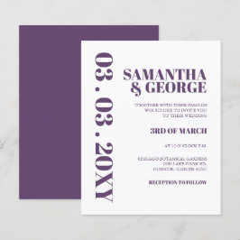 Convite para Casamento Roxo Retro Orçamento