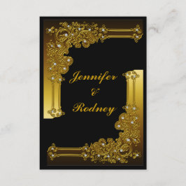 Convite para Casamento RSVP Preto e Dourado
