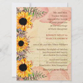 Convite para Casamento Russo Amarelo Sunflower