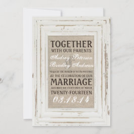 Convite para Casamento Russo Branco e Burlap