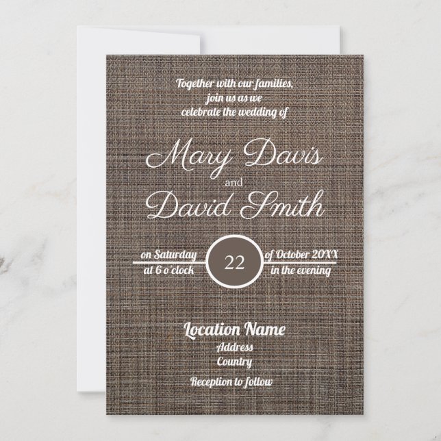 Convite para Casamento Russo Brown (Frente)