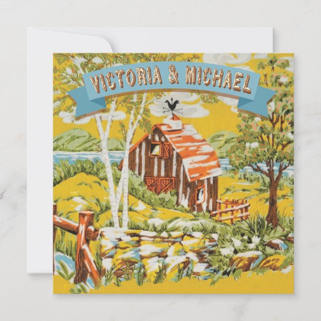 Convite para Casamento Russo de Barramento de Made (Frente)