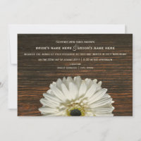 Convite para Casamento Russo de Gerbera e Barnwood