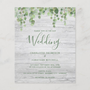 Convite para Casamento Russo do Orçamento Greenery