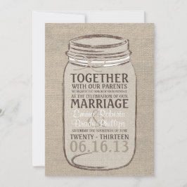 Convite para Casamento Russo Mason Jar - bege Bran