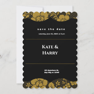 Convite para Casamento Russo Negro e Branco