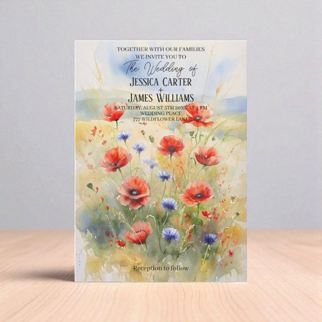 Convite para Casamento Russo Polonês com Aquarela (Criador carregado)