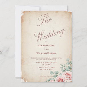 Convite para Casamento Rustic Blush Rosa
