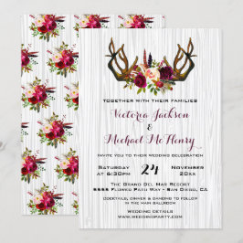 Convite para Casamento Rustic Boho com veados