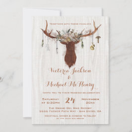 Convite para Casamento Rustic Boho com veados