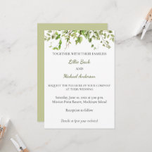 Convite para Casamento Rustic Branch Greenery