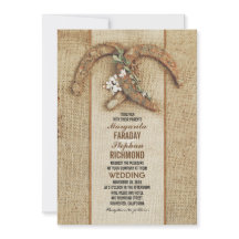 Convite para Casamento Rustic Burlap com Ferradura
